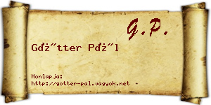 Götter Pál névjegykártya